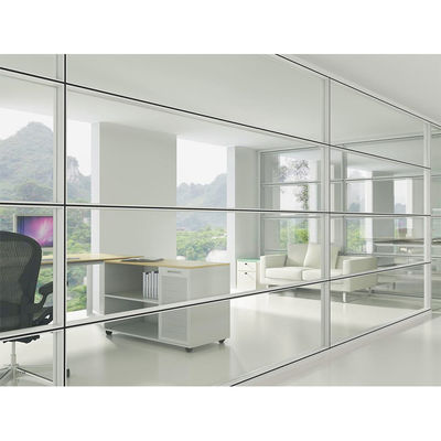 سعر جيد Modern Glass Partition Wall with Stainless Steel 304# Accessories 100mm Thickness and 4500mm Height for Office Spaces الانترنت