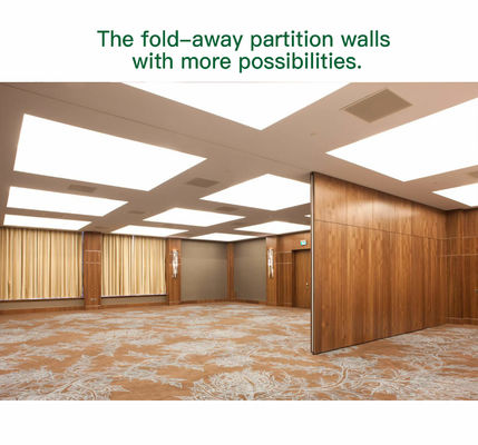 سعر جيد Wooden Finish Movable Partition Wall with 304 Stainless Steel Roller and Dupont POM Roller for Office Framed Construction الانترنت