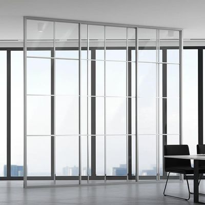 سعر جيد Office Glass Partition Wall with 108mm/90mm Thickness Up to 3000mm Height and 1200mm Grid Width for Aluminum Frame الانترنت